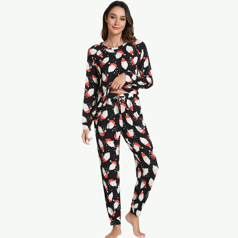 Christmas Elk & Santa Print Wholesale Xmas Pajamas