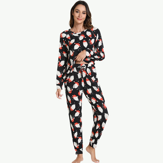 Christmas Elk & Santa Print Wholesale Xmas Pajamas