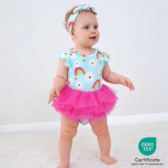 Fabricant en vrac bébé fille robe barboteuse en tulle avec bandeau