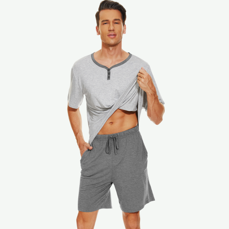 Conjunto de pijama de bambú para hombre al por mayor - 21381105