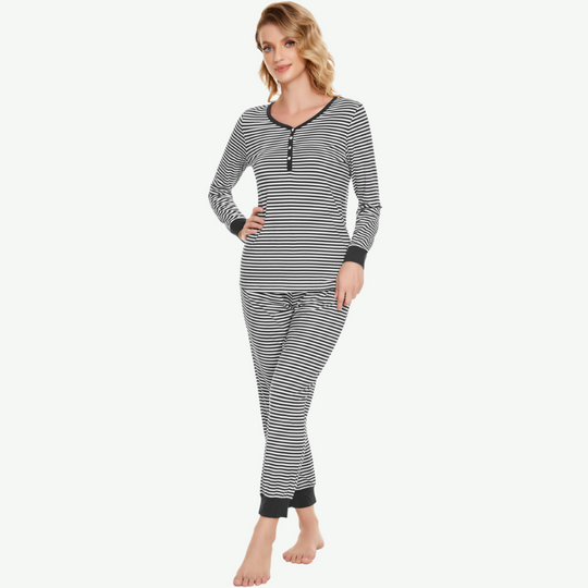 Wholesale Henley Long Pj Set Sleepwear for Women-31182007