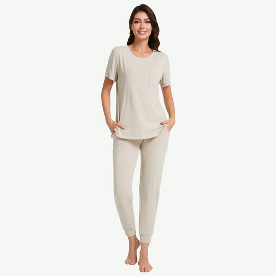 Conjunto de pijama de mujer en capas de modal y aire al por mayor - 2311820103