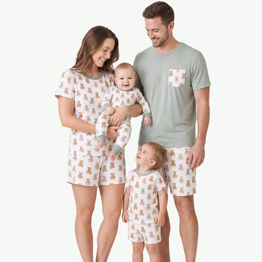 OEM Family Loungewear Wholesale Matching Bamboo Pajama Set