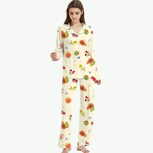 TENCEL™ Modal Fruit Print Pajamas Set Wholesale Sleepwear Manufacturer