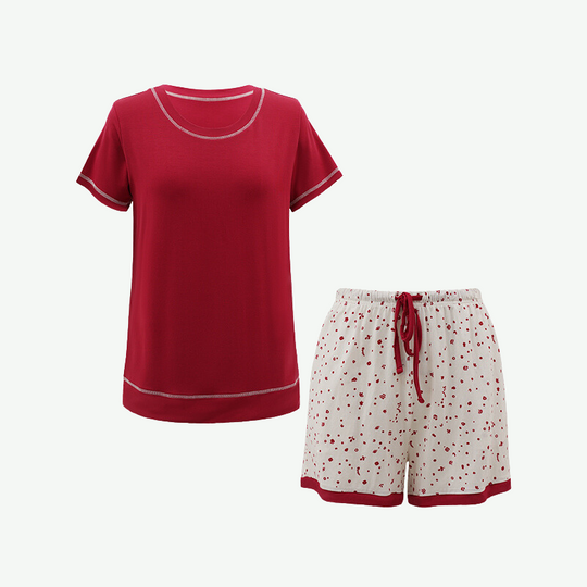 Women Printed Summer Pajama Set in Bulk-2215570073