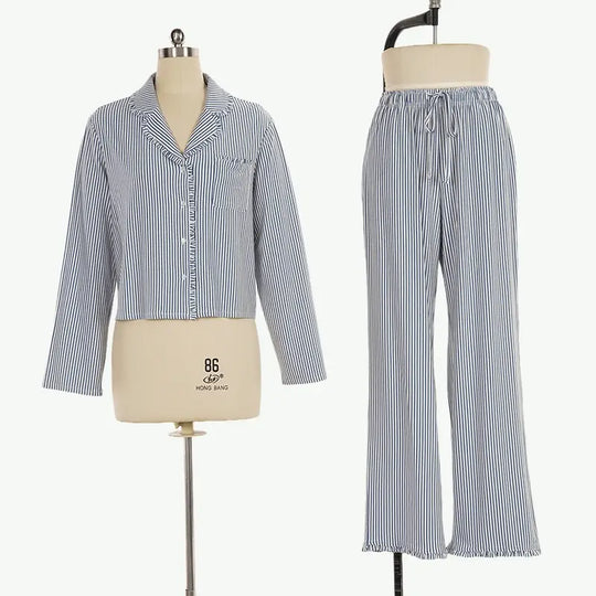 Wholesale Premium Yarn-dyed Vertical Stripes Tencel Lyocell Sleepwear Vendors