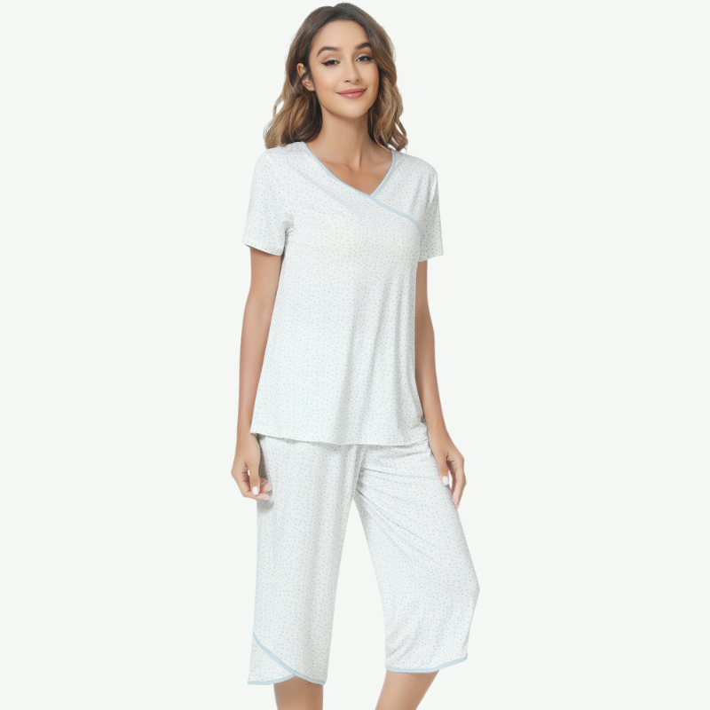 Ensemble pyjama Capri à imprimé floral pour femme, en vrac - 81129625