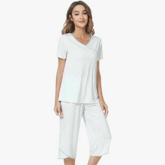 Ensemble pyjama Capri à imprimé floral pour femme, en vrac - 81129625