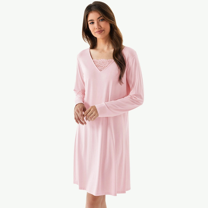 Wholesale Bamboo Long Sleeve Women Nightgown USA