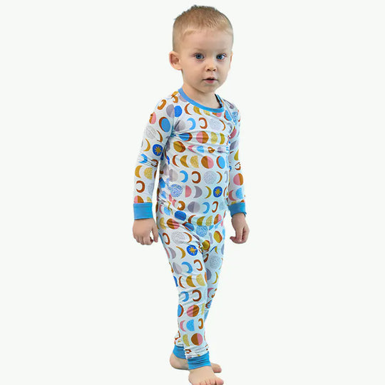 Custom Moon Pattern Toddler Boys' Sleepwear Pajama in Bulk