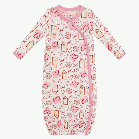 Supplier Bamboo Personalized Bulk Newborn Gown with Hearts