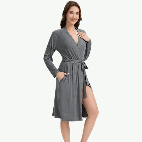 Bulk Women's Soft Kimono Lightweight Bathrobe with Pockets
