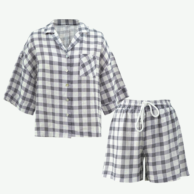 Private Label Bulk Women Linen Pyjama Set Factory