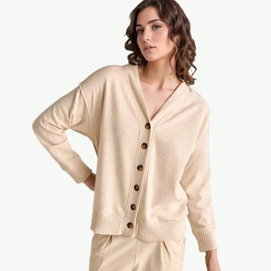 Women Button-Down Cardigan Shirt & Trousers Bulk Loungewear Supplier