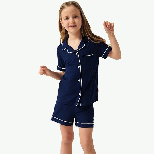 Custom Classic Piping Childrens Short Pyjama Set Wholesale Manufacturer