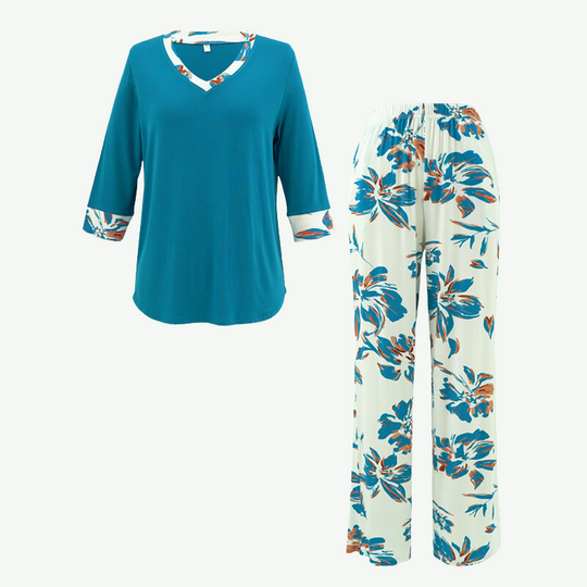 Ropa de descanso de bambú impresa para mujeres OEM-2311820031
