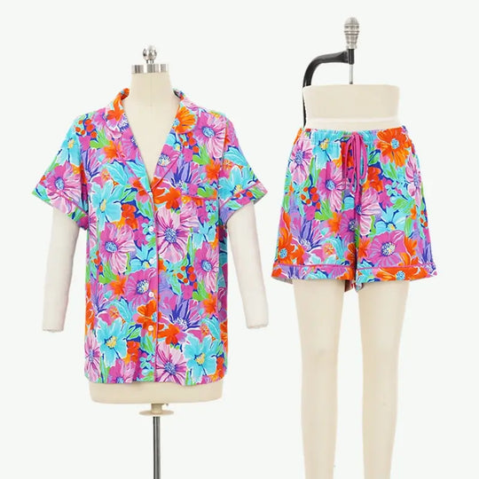 Summer Short Women Pj Set Wholesale Pajamas for Printing