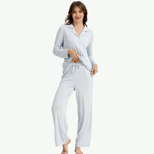 Carbon-Zero Lenzing™ Modal Ribbed Collared Pj Set Wholesale Supplier