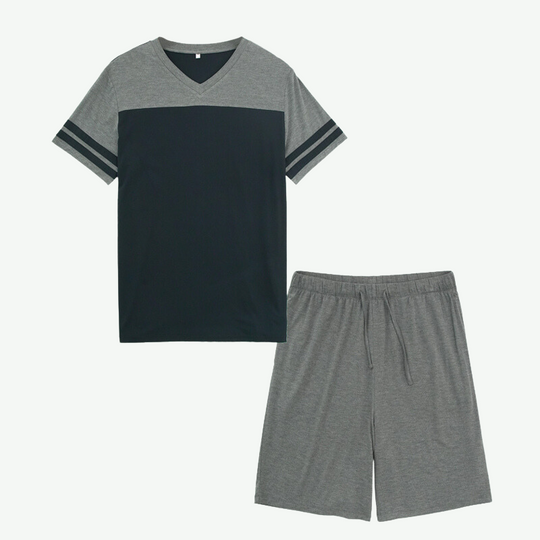 Customized Men Bamboo Short Pajama Set-2315500062