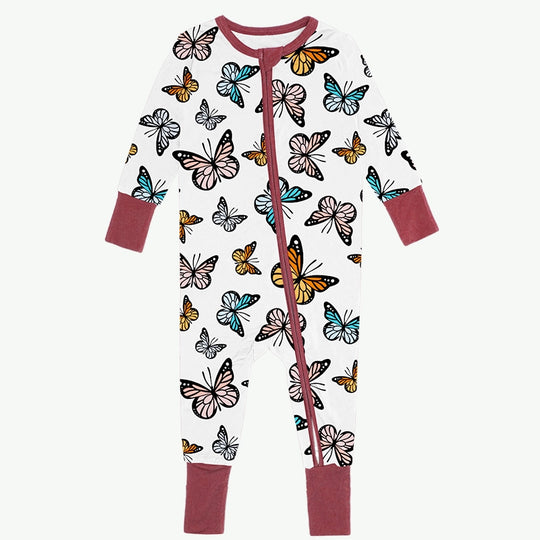 Pyjama papillon zippé pour nouveau-né OEM - Fabricant de vêtements pour bébé