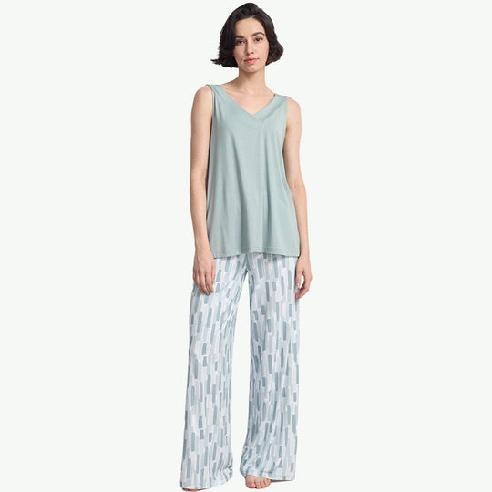 Bamboo Viscose Sleeveless Tank Top with Soft Pants Loungewear Set Vendors