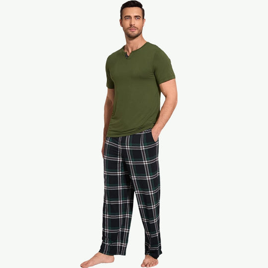 Men's Soft Pjs Top with Pants Cool Loungewear Set Wholesale Supplier