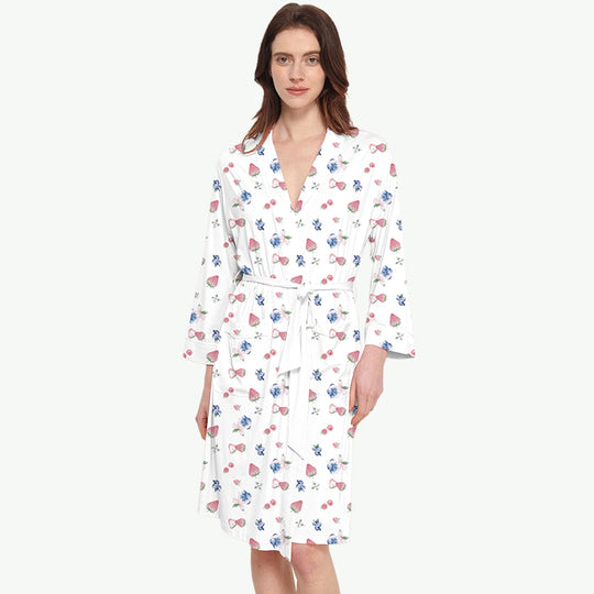 Custom Fruit Print Womens Dressing Gown Wholesale Robe Manufacturers
