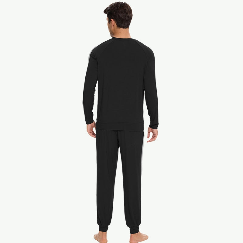 Premium Bamboo Ultra-Soft Sweatshirt Set with Contrast Taping Wholesale Men Sleepwear