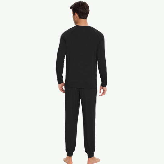 Premium Bamboo Ultra-Soft Sweatshirt Set with Contrast Taping Wholesale Men Sleepwear