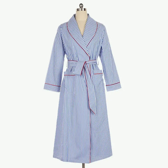 Customized Wholesale of High-Quality Unisex Blue and White Striped Robes