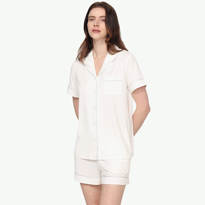 Solid Women Sleepwear OEM Wholesale Tencel Lyocell Pyjamas