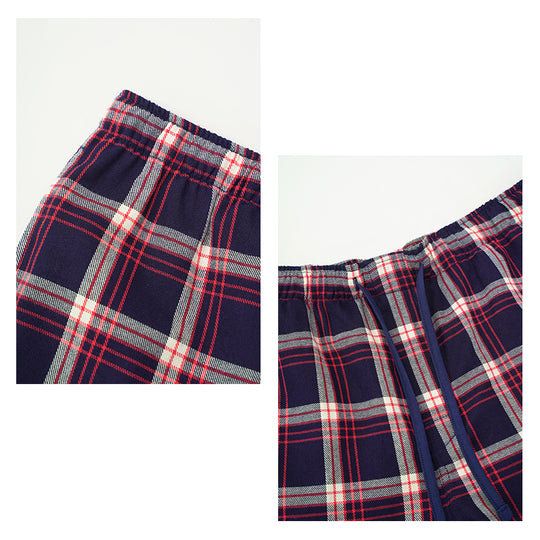 Bulk Summer Pjs Mens Bamboo Tee and Cotton Plaid Shorts