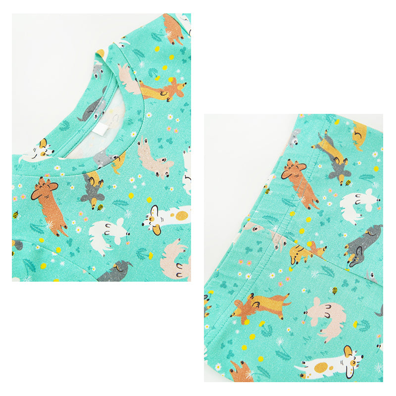 Conjunto de pijama de bambú con estampado de animales para niños a granel - 2313810228