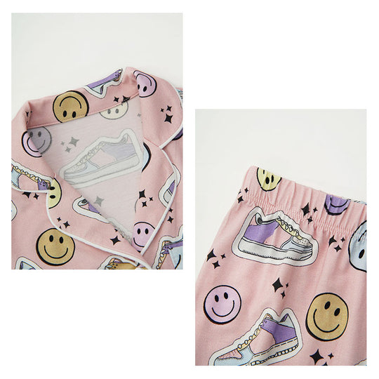 Wholesale Kids Cute Printed Bamboo Pajama Set-2315500075