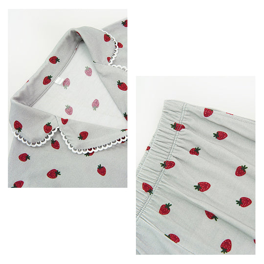 Conjunto de pijama largo con ribetes estampados para niños a granel - 2315580067