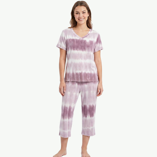 Wholesale Women Capri Tie-dye Pajama Set-2315980051
