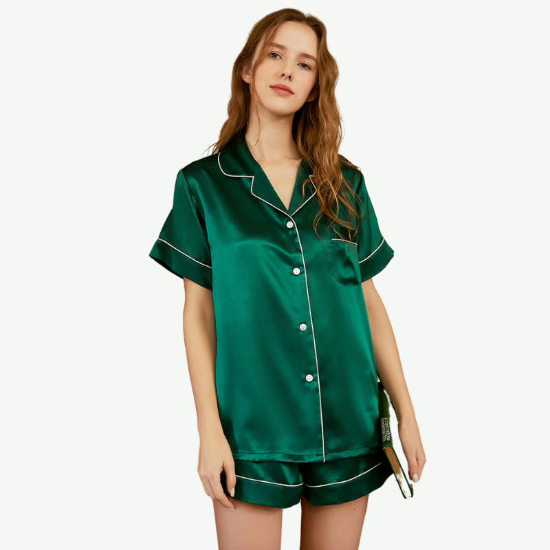 Conjunto de pijama de seda para mujer al por mayor-2315580193