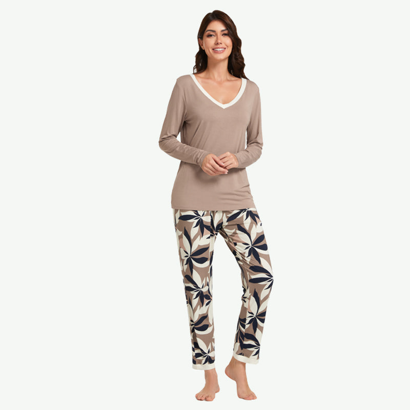 Pijama de bambú para mujer con estampado floral personalizado - 2311740049