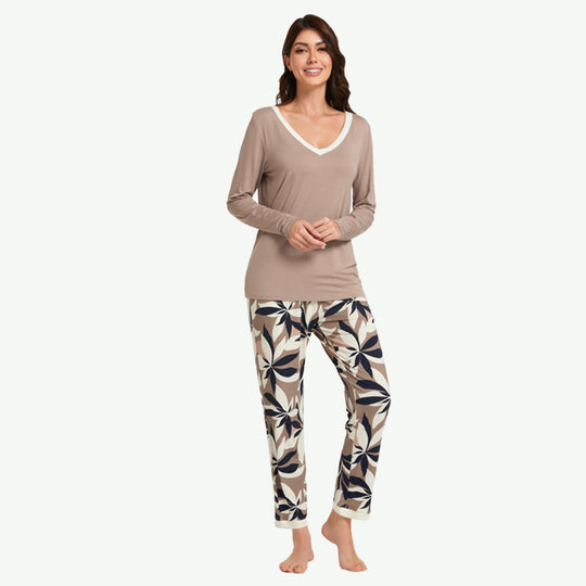 Pijama de bambú para mujer con estampado floral personalizado - 2311740049