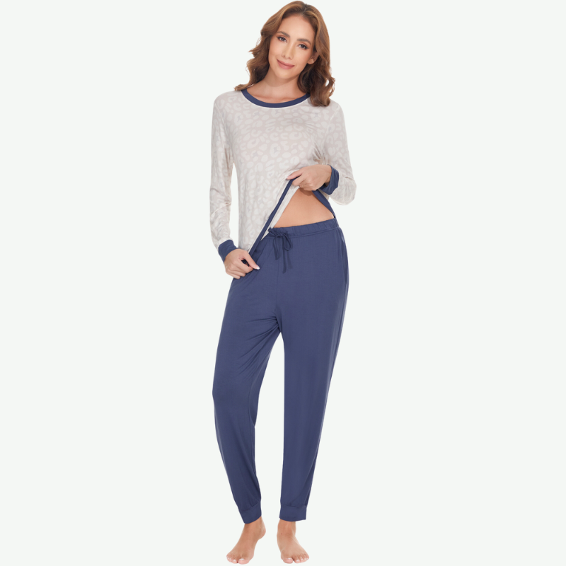Conjunto de ropa de estar por casa con estampado al por mayor para mujer - 81182005