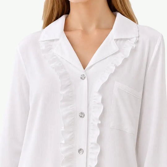 Sustainable TENCEL Modal Ruffled Button-Down Pjs Set Wholesale Vendors