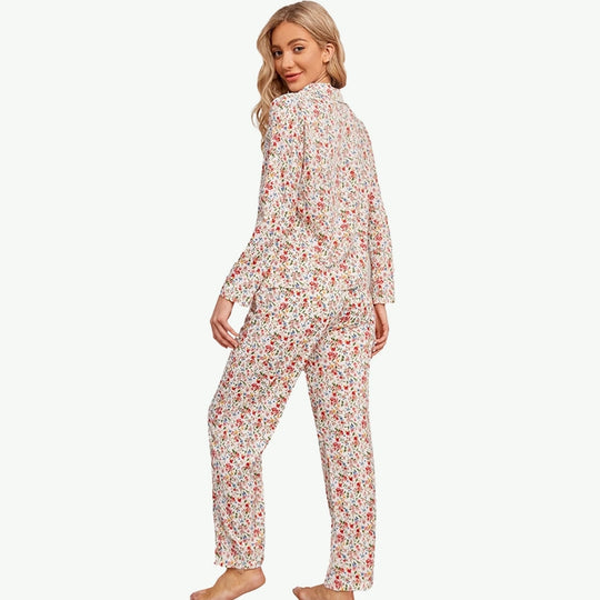 Private Label Ditsy Floral Women's Nightwear Set Manufacturing Plant