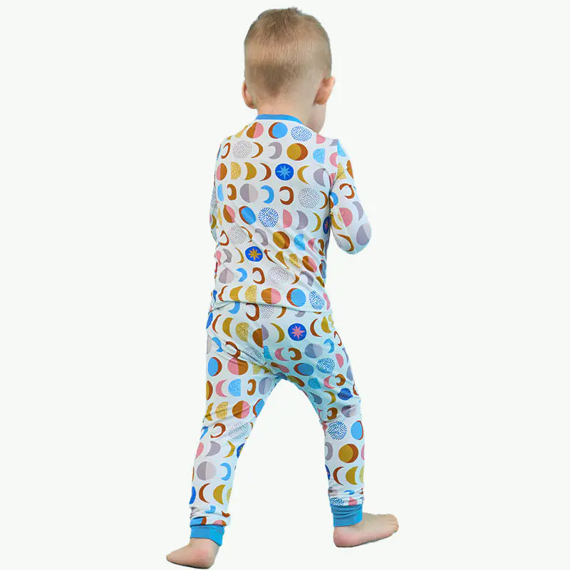 Custom Moon Pattern Toddler Boys' Sleepwear Pajama in Bulk