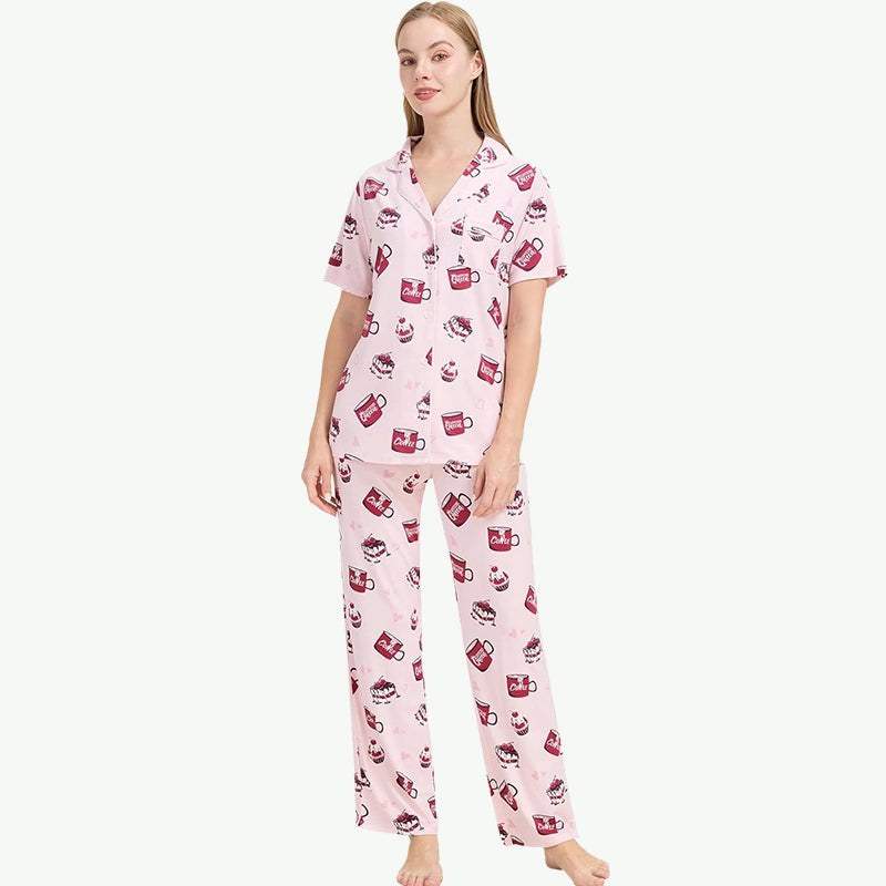 Bulk Purchase 50s Modal Two piece PJ Set From Womens Pajama Vendors