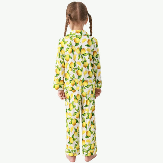 Conjunto de pijama de dos piezas para niñas con estampado personalizado al por mayor