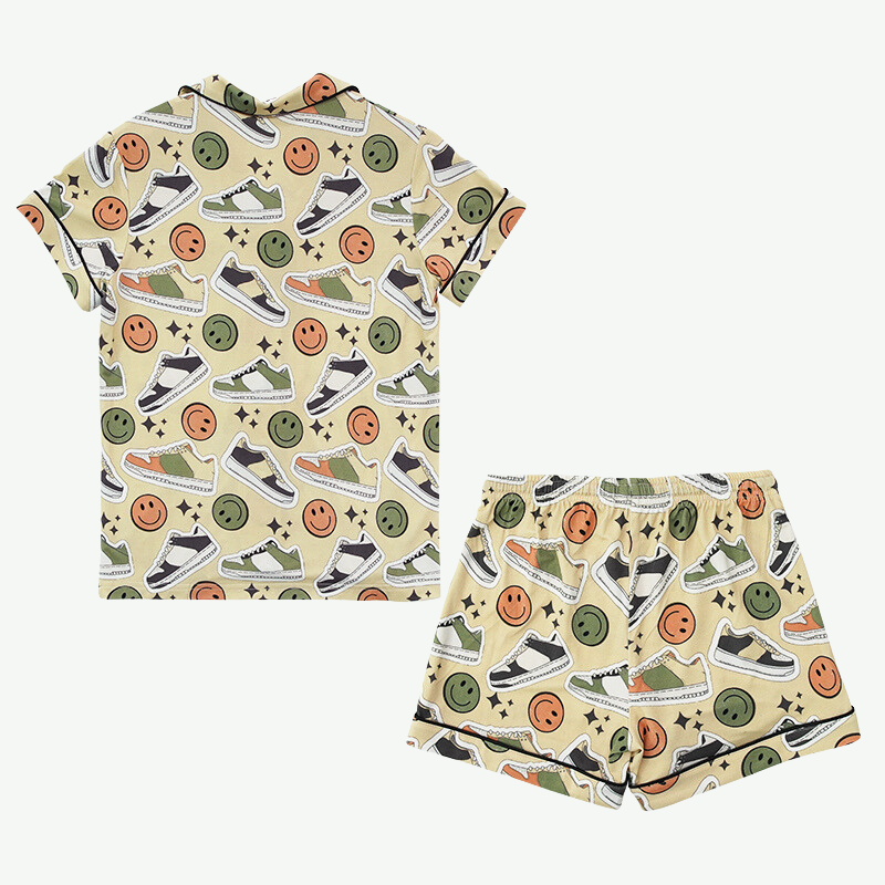 Conjunto de pijama infantil con ribetes de verano y estampado personalizado - 2315500079