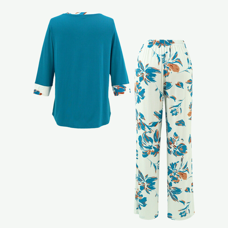 Ropa de descanso de bambú impresa para mujeres OEM-2311820031