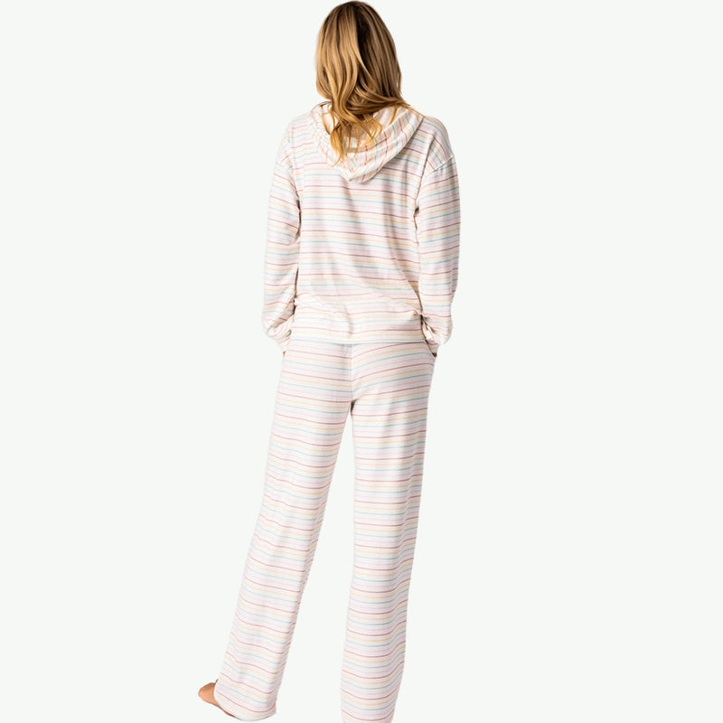 OEM Premium Super-Soft Knit Striped Ladies Loungewear Supplier