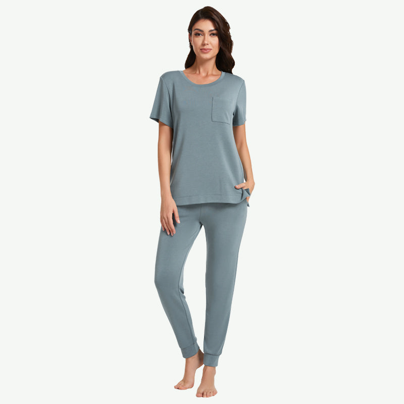 Conjunto de pijama de mujer en capas de modal y aire al por mayor - 2311820103