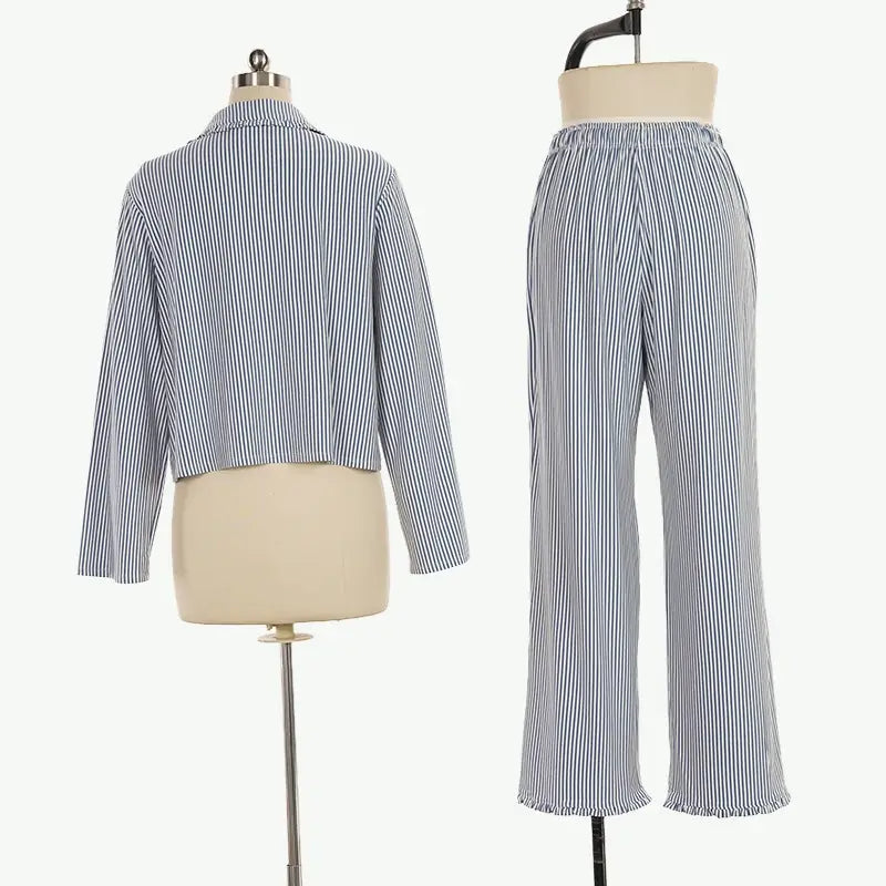 Wholesale Premium Yarn-dyed Vertical Stripes Tencel Lyocell Sleepwear Vendors